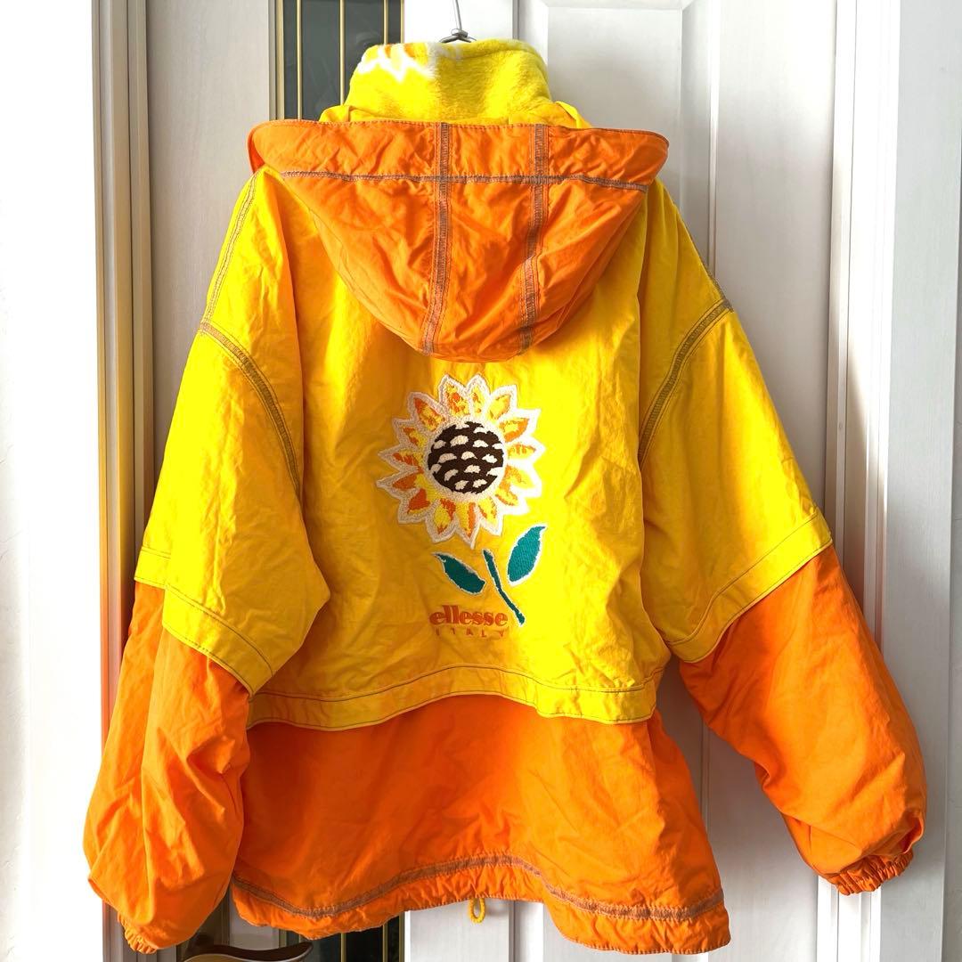 平成レトロ！ビビットカラーが可愛い　ellesse エレッセ　スキーウェア　L