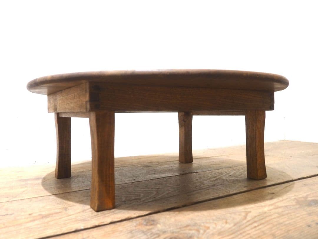 1311 折りたたみ式　レトロな丸ちゃぶ台　座卓　ローテーブル　古家具　古道具