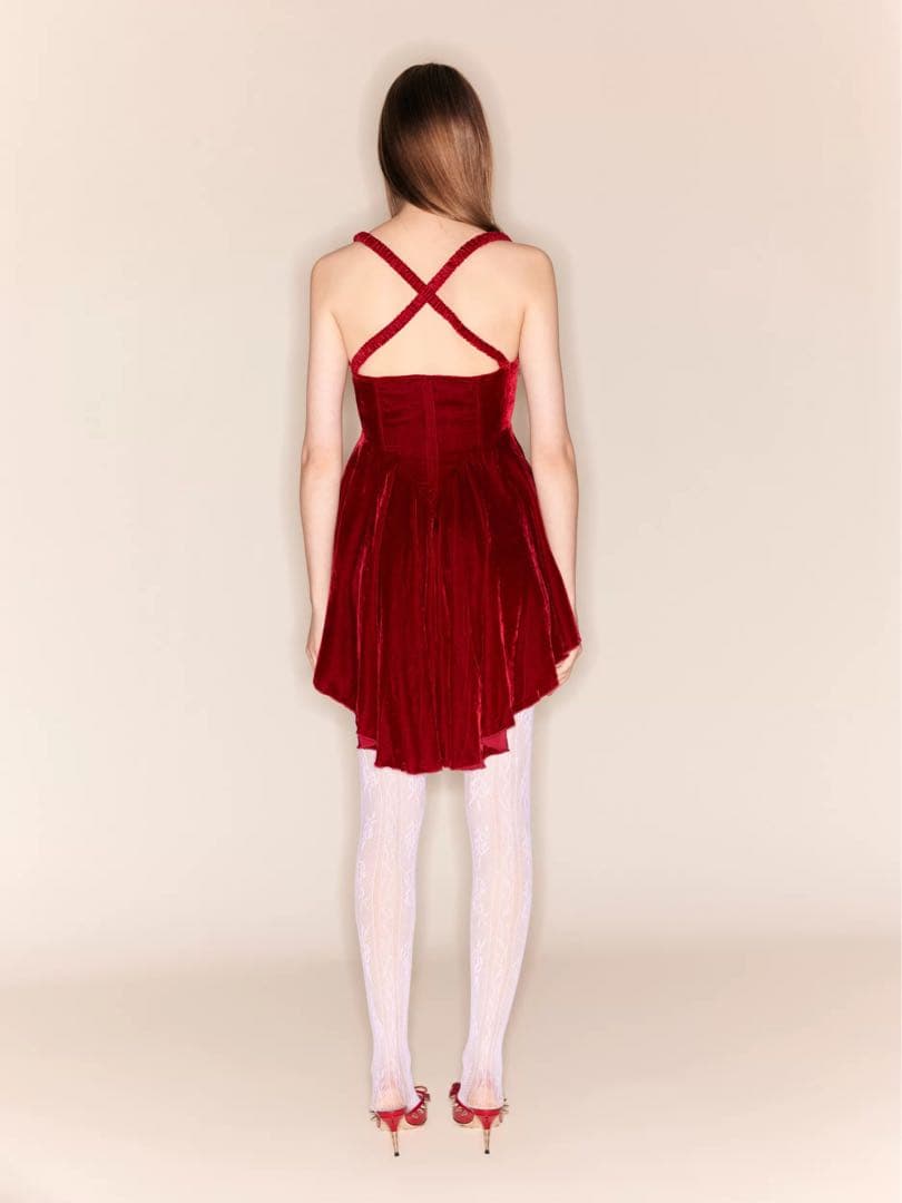 NODRESS 　レース　リボン　タイツ　ストッキング　ホワイト/ブラック