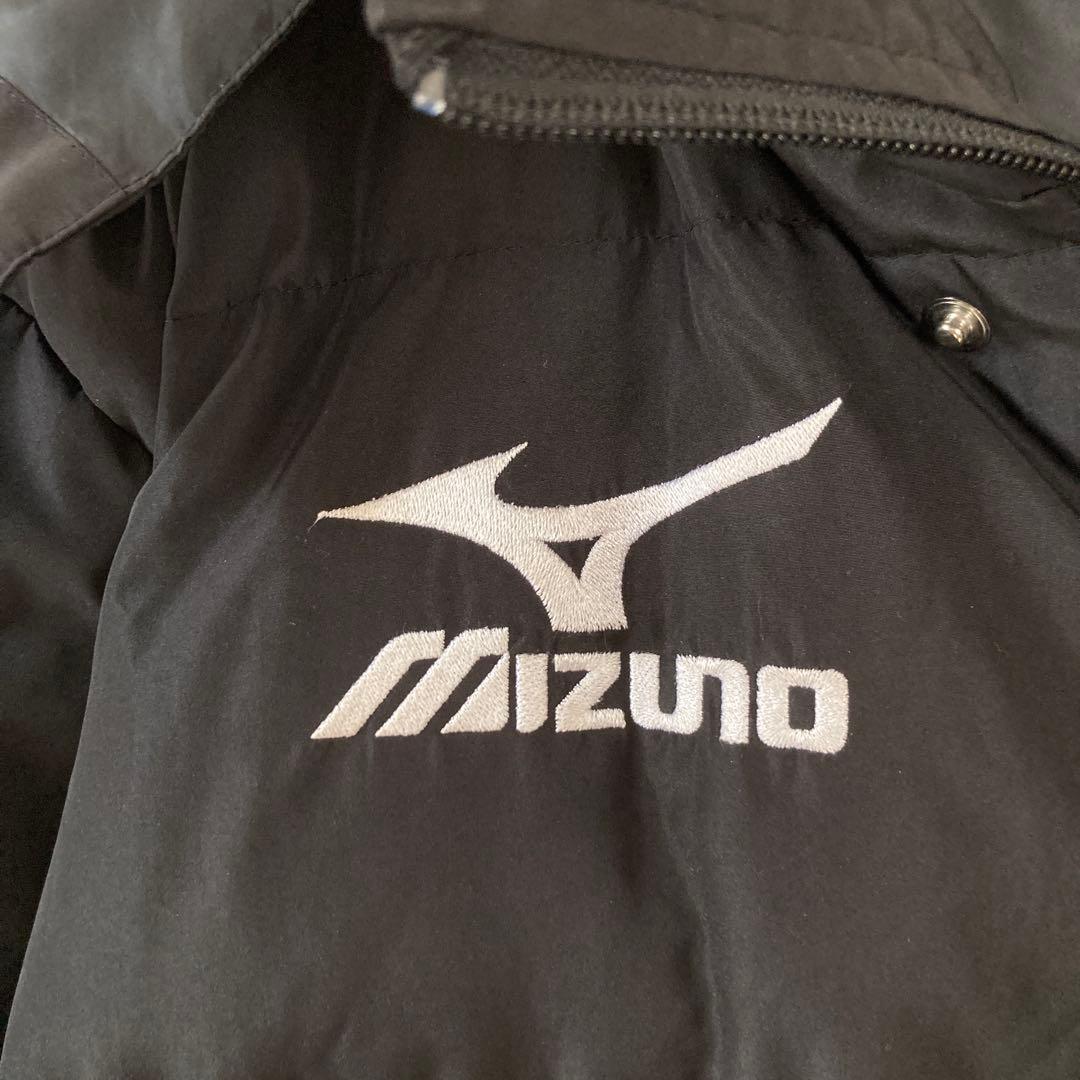 美品 Mizuno フード付き ロングダウン ベンチコート　ダウン80% 刺繍