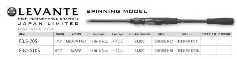 メガバス　レバンテ　F3.5―70S
