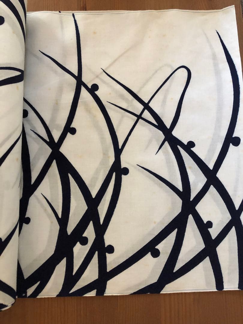 浴衣　反物　竺仙　白地×紺　露芝柄