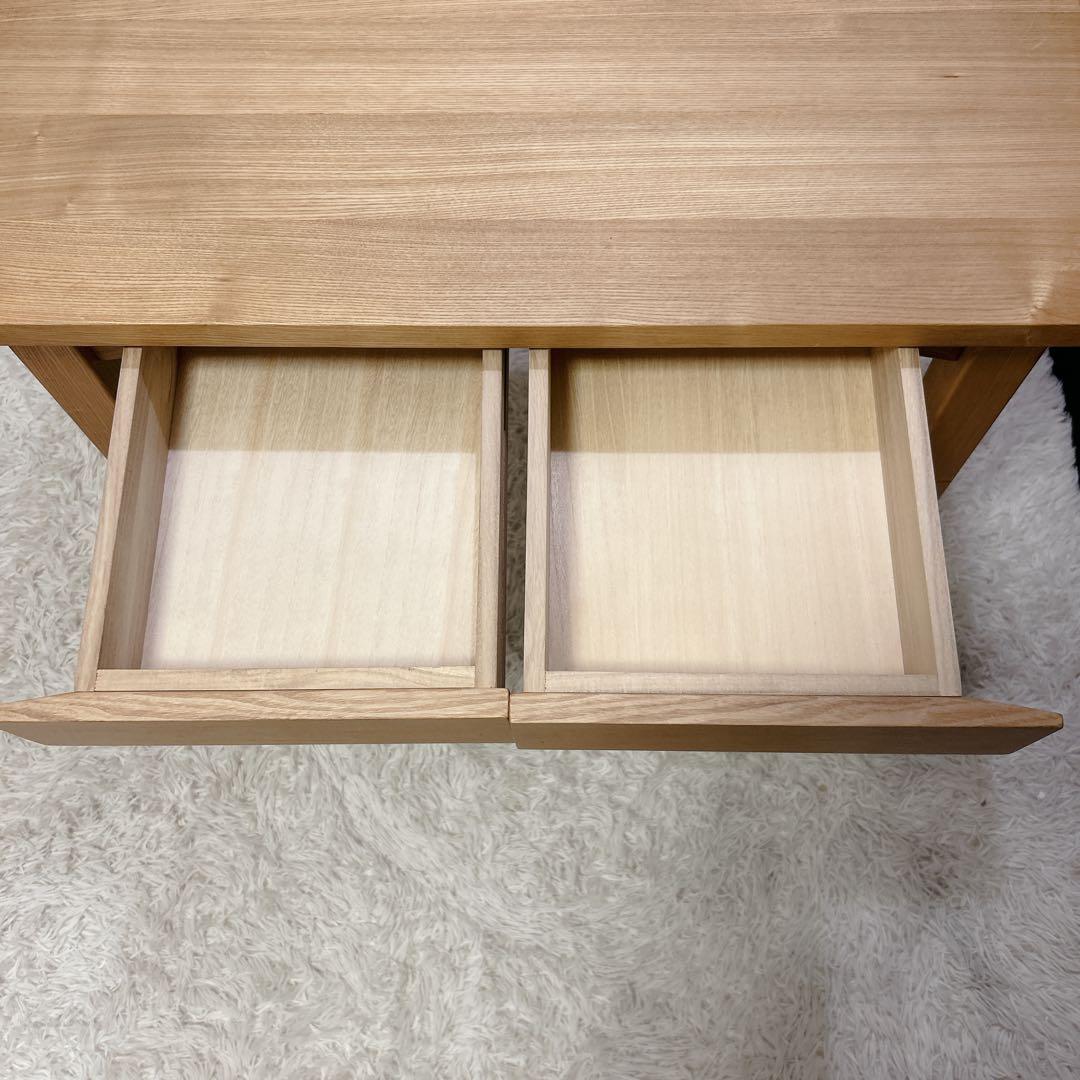 【送料無料】無印良品 タモ材 天然木 パーソナルデスク 引出し付き