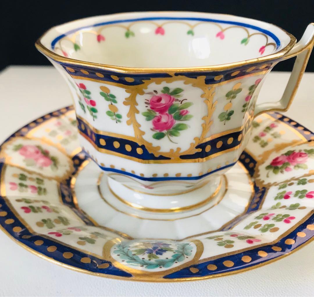 ドレスデン  カールティーメ　薔薇　コバルト　窓絵　コレクション　レア　③