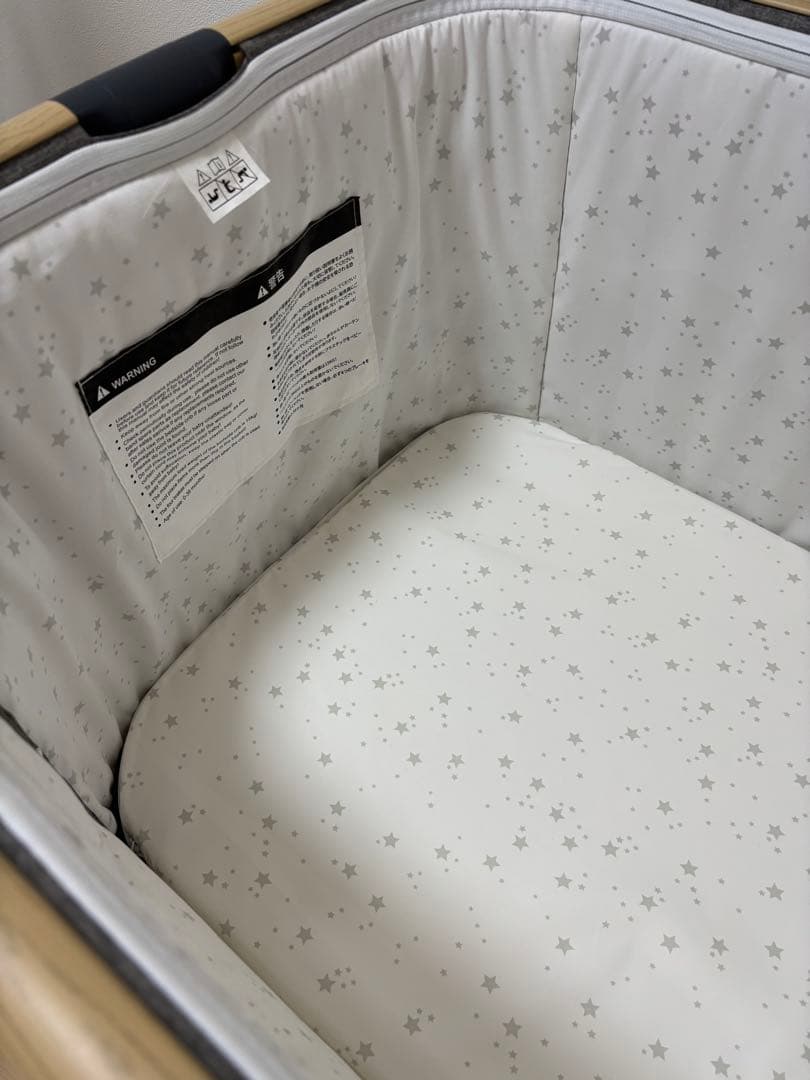 hzdmj 2024 ベビーベッド　ゆりかご　グレー