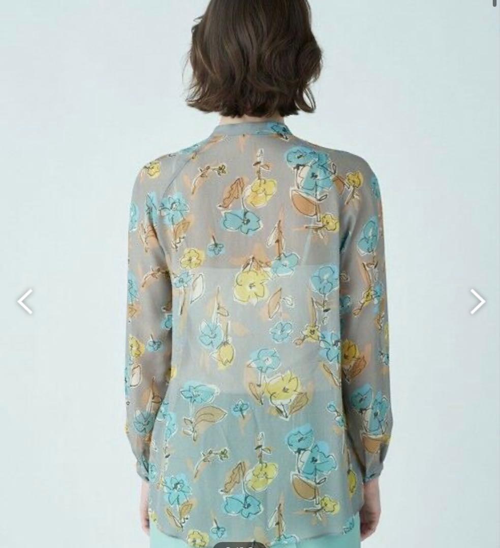 【新品未使用】リンズフラワープリント ボウタイブラウス　トゥモローランド