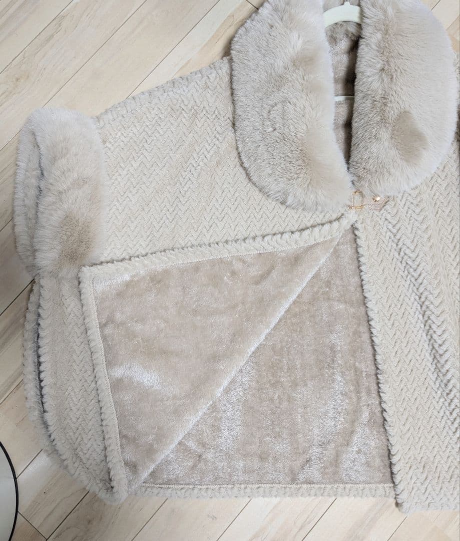 ベージュファーコート フリーサイズ