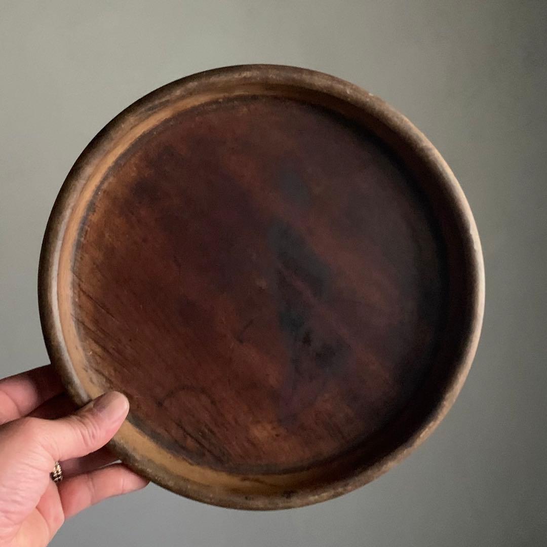 佳き木肌の くりぬき盆 No.2 古道具 アンティーク