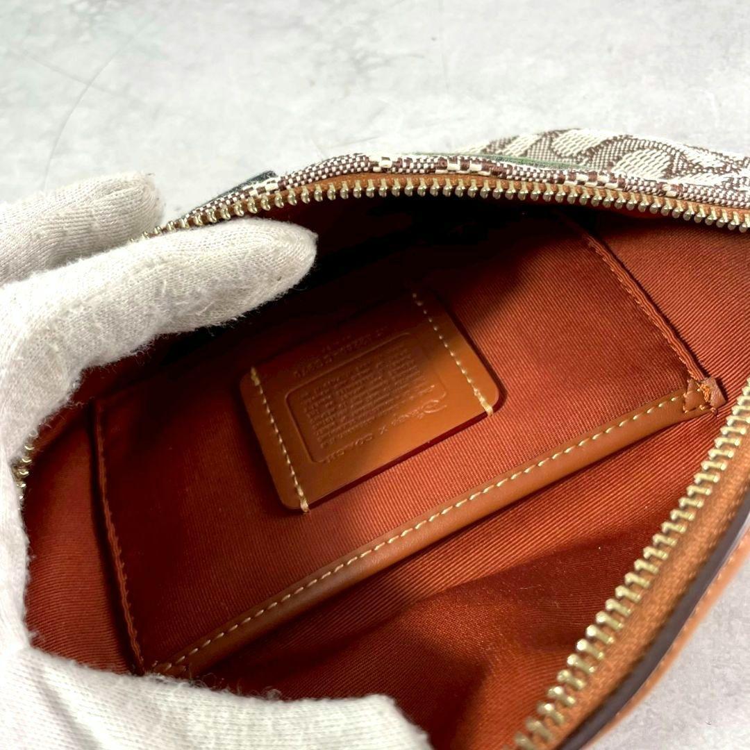 限定 極美品 COACH ×Disney チャーター ベルトバッグ レザー 茶