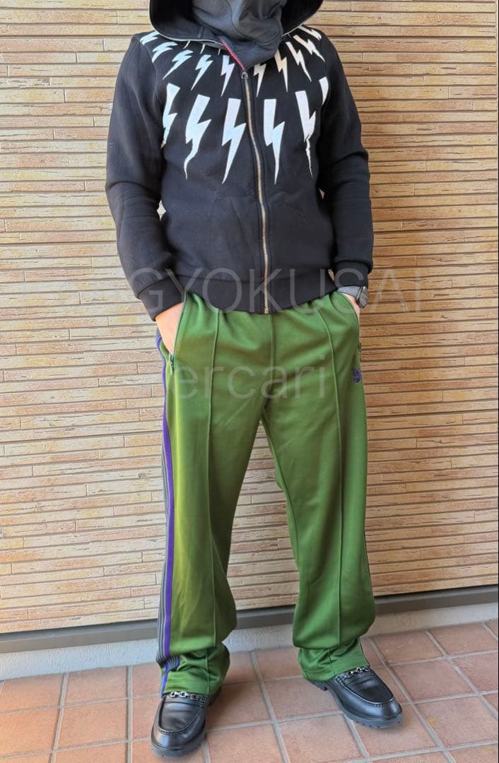 【名作カラー】Needles トラックパンツ ストレート アイビーグリーン M