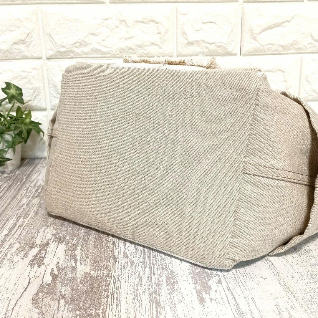 リメイクデニム★サイドポケットトートバッグ beige＋タグチャーム