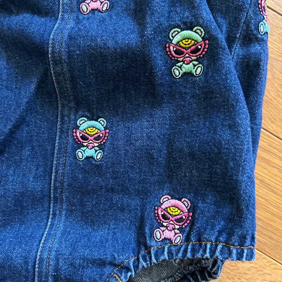 デニムサロペット ヒスミニ　刺繍