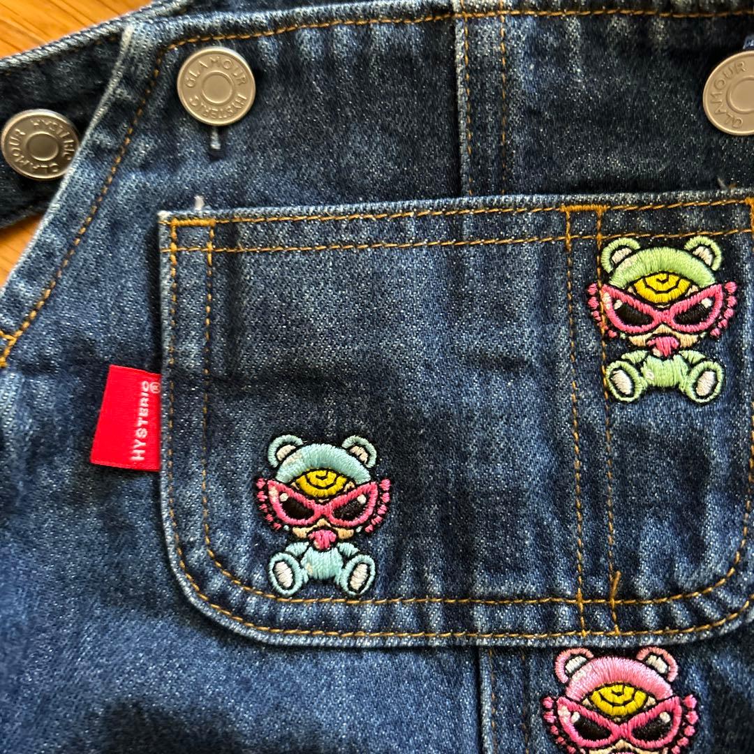 デニムサロペット ヒスミニ　刺繍