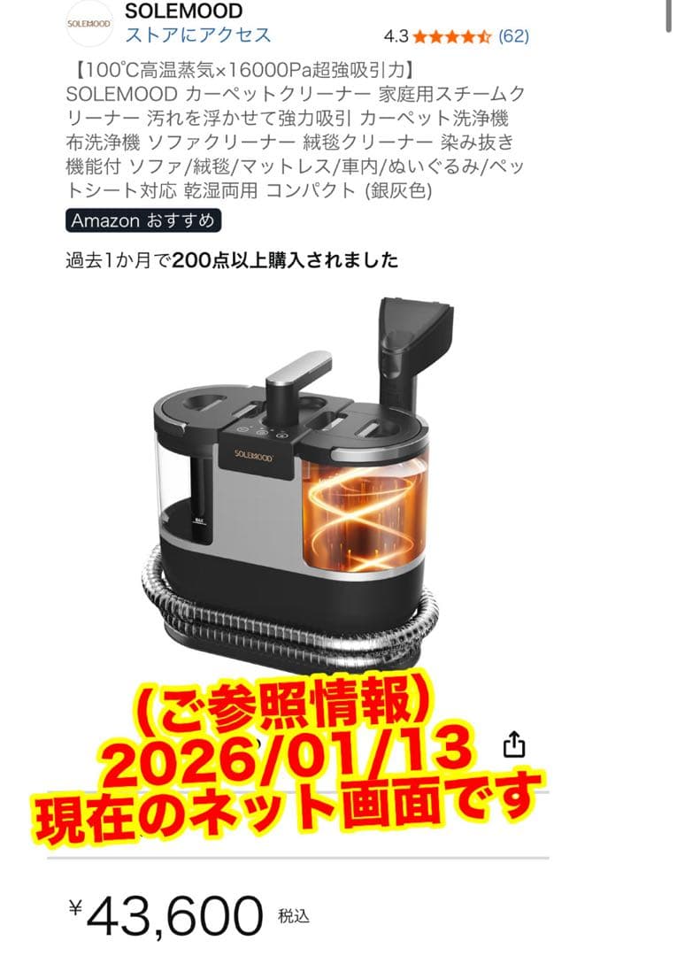 【1回使用】スチーム式 カーペットクリーナー 100℃ 高温洗浄 DY-506E