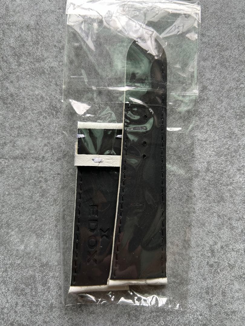 EDOXクロノオフショア1 クロコ型押しカーフレザーベルト