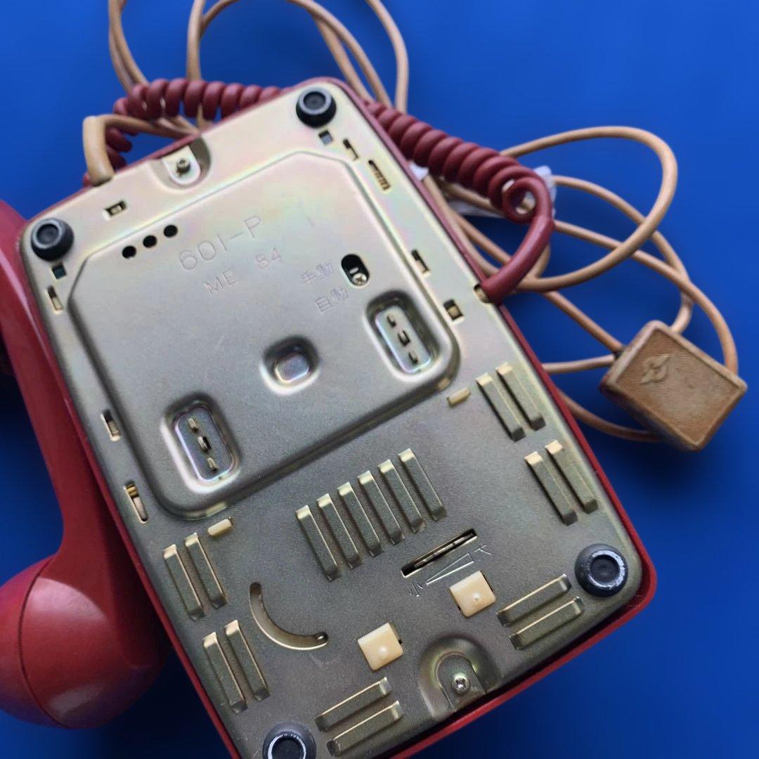 昭和レトロ！赤いプッシュボタン式電話 　１９７０～８０年代物/希少品