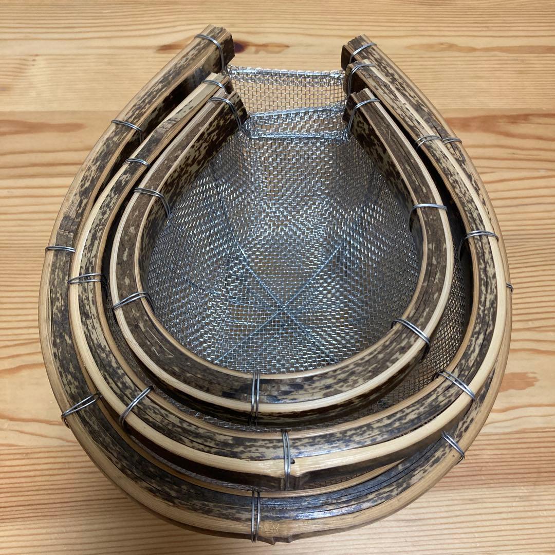 廃盤　虎竹　水切ステンレスざる　竹虎　希少　未使用　3個セット　ザル　竹細工