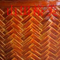 竹編細工籠 自然竹の編み上げ 茶籠]