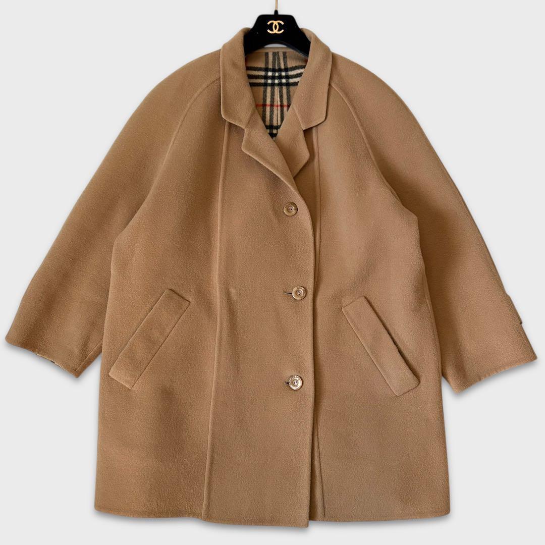 希少 バーバリーズ ダブルフェイス ノバチェック ウールコート L相当