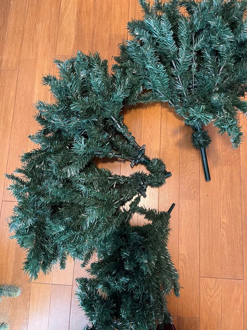 【いーゆーページ】ツリー180センチ　土台木製ポット　LEDライト付き