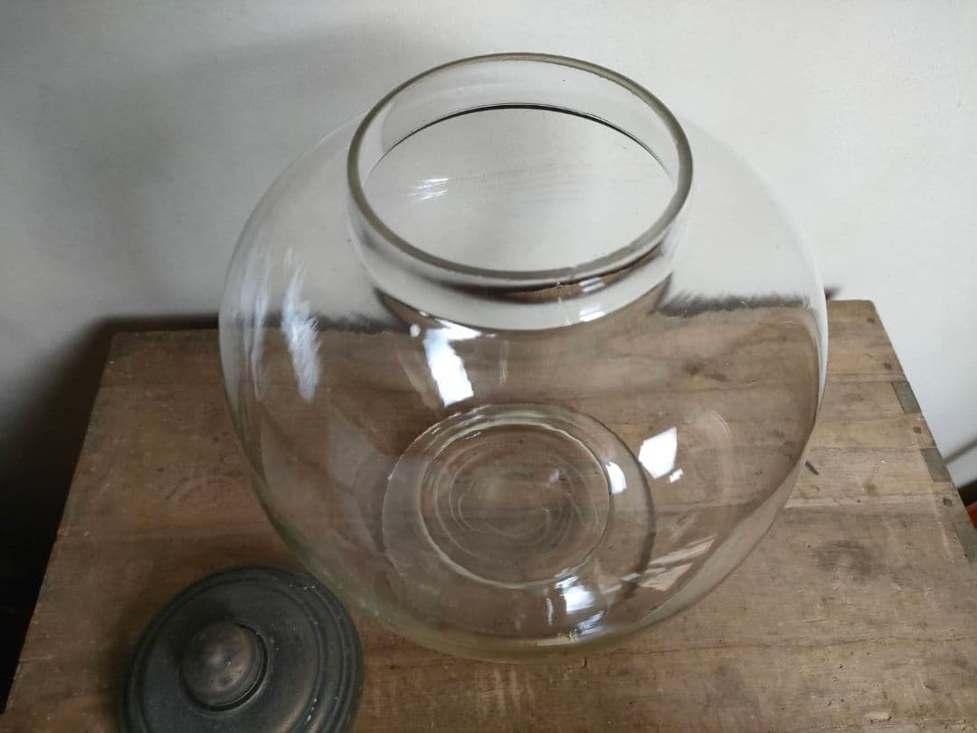 ★昭和レトロ 大型 地球瓶 ガラス 気泡 ゆらゆら 高さ27cm　駄菓子　ホビー