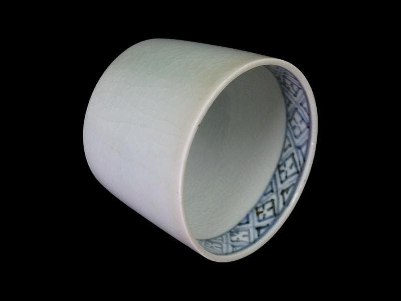 古伊万里　青磁　大振蕎麦猪口　江戸期　AS-fbvm