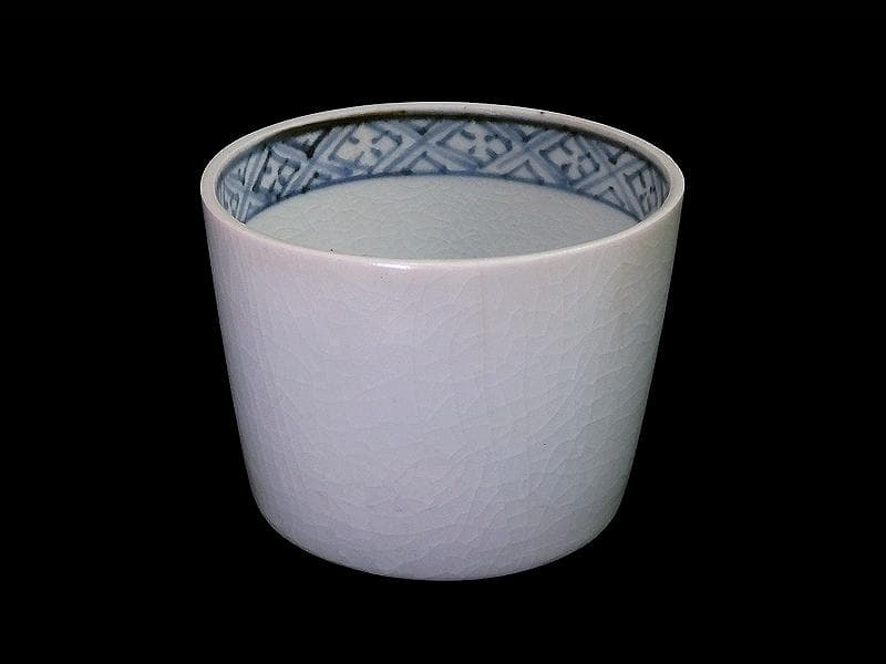 古伊万里　青磁　大振蕎麦猪口　江戸期　AS-fbvm