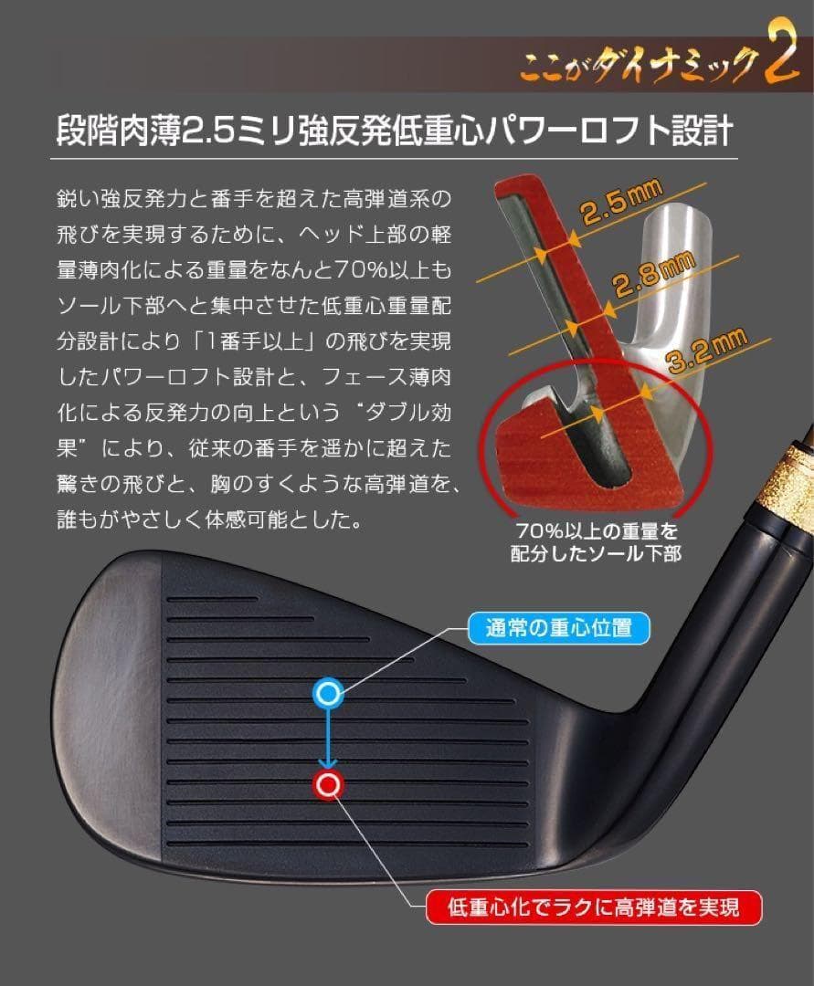 【ヘッドのみ6個】2番手飛ぶ最高峰!ダイナミクス プレステージアイアン 5〜PW