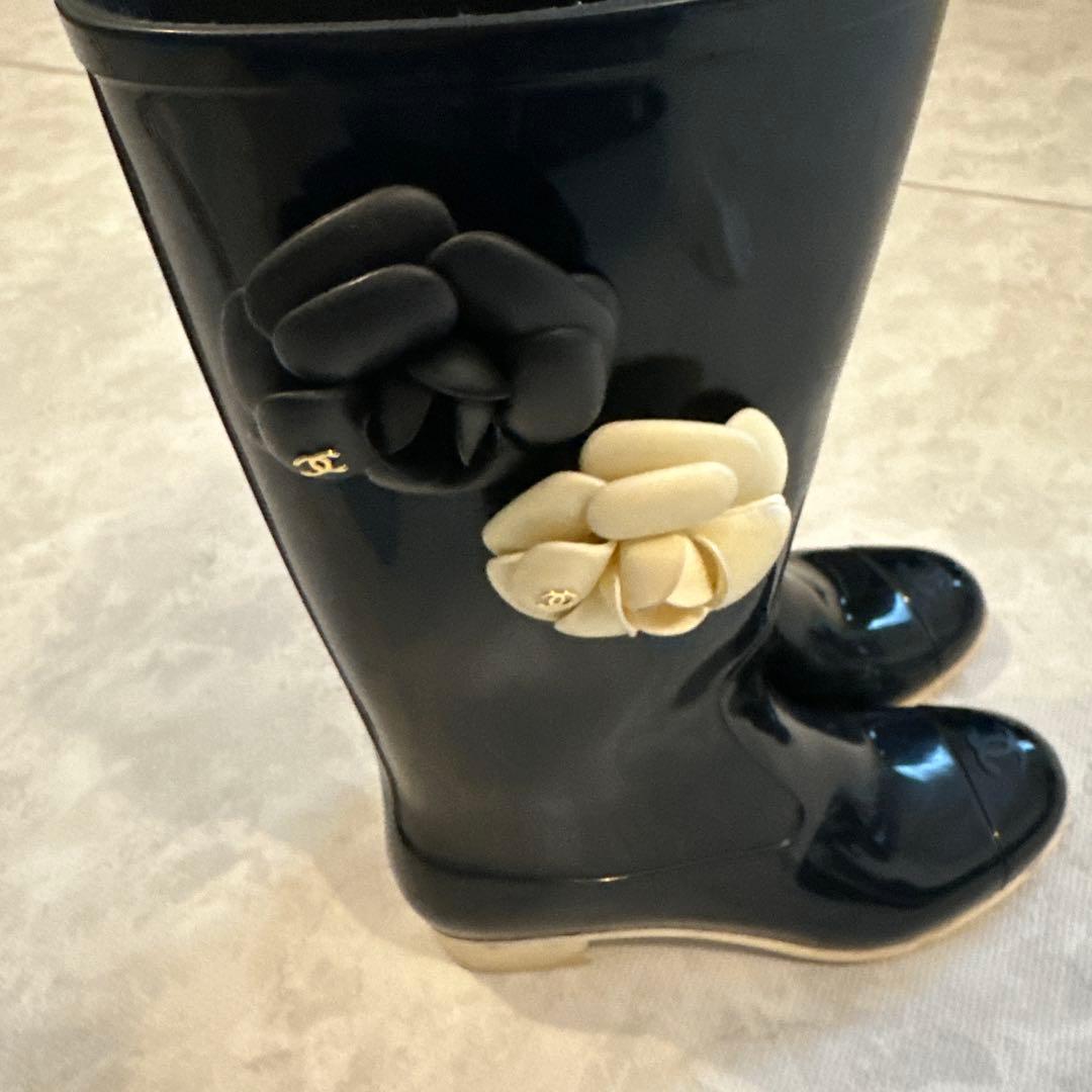 限定お値下げ♪CHANEL ブラック レインブーツ 38