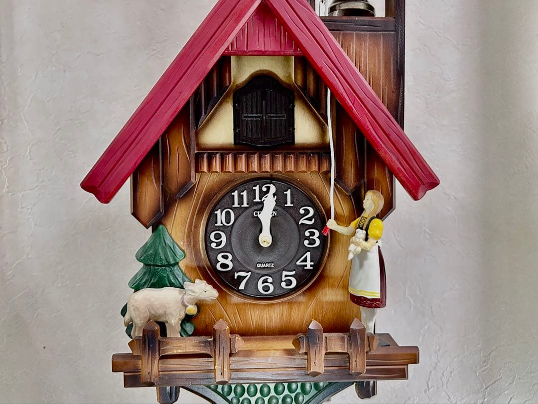 CITIZEN カッコーチロリアン　鳩時計　ふいご式クオーツ　彩色仕上　完動品