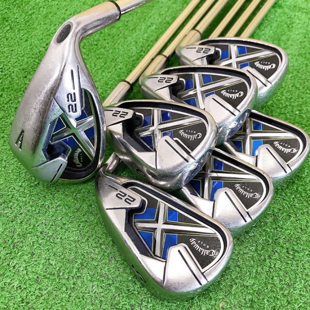 チ37★キャロウェイ X-22 7本アイアンセット R Callaway X22