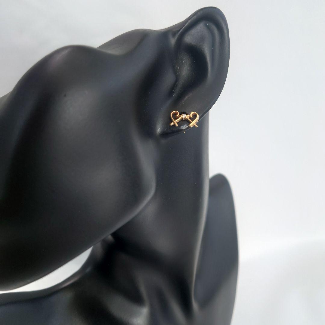 【美品】 ティファニー ダブル ラビングハート ピアス 片耳用 5620