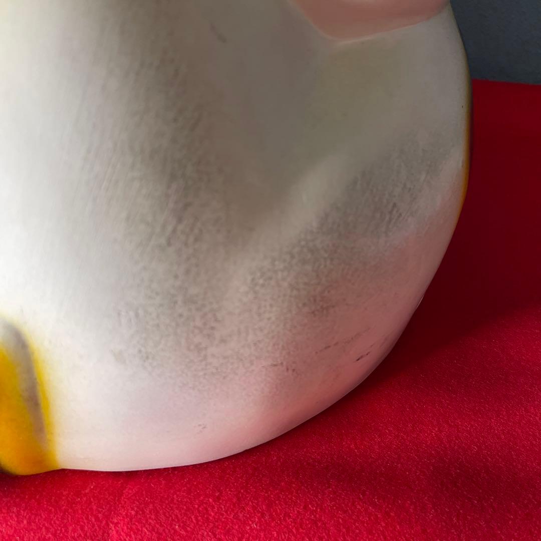 【　年代物　】特大　招き猫　左手招き　左手「人」「お客」を招く 縁起物 昭和