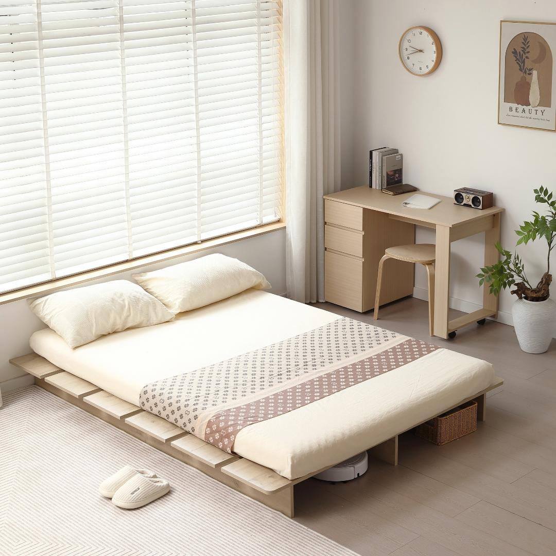 超人気！【S・幅120cm】ベッド ローベッド ステージベッド　NATURAL