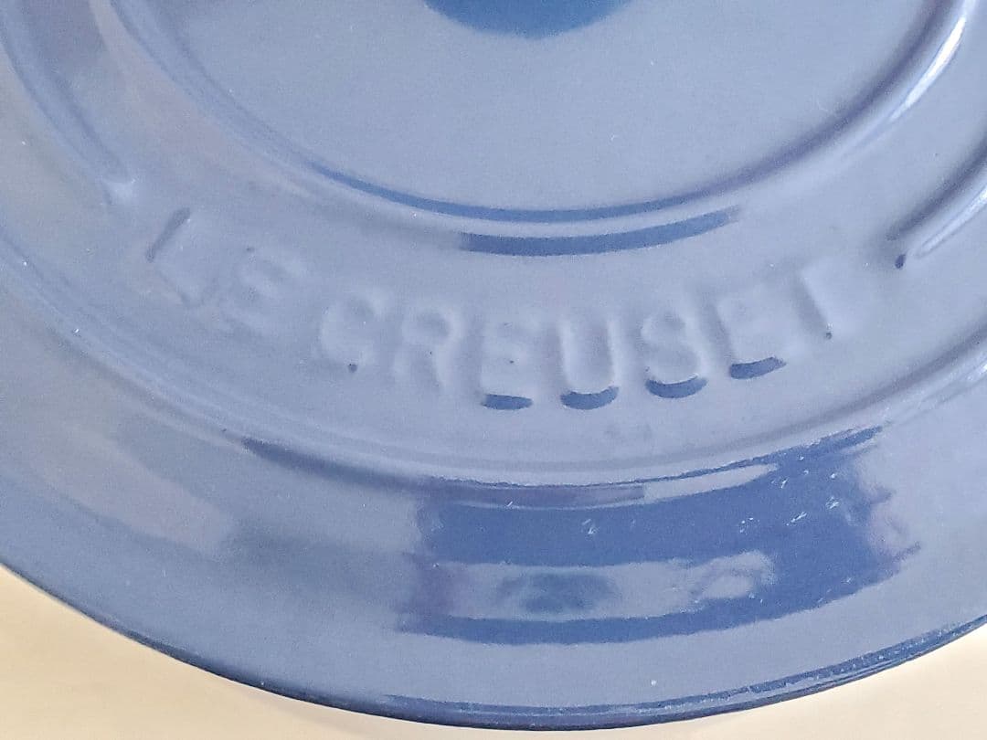 【美品】ル・クルーゼ　ココットロンド　20㎝　旧ブルー