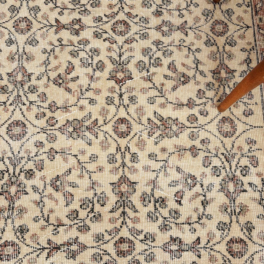 hyokoさま専用トルコ　ヴィンテージラグ　グリーン　ベージュ　フローラル