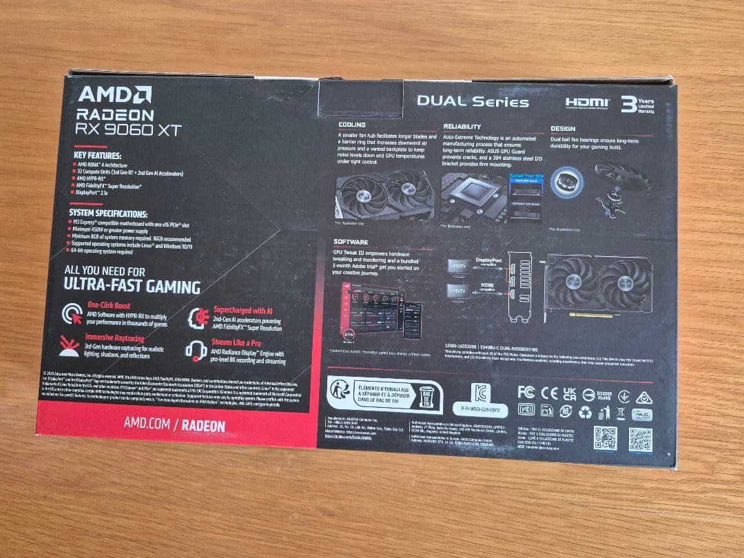 美品 ASUS Dual Radeon RX 9060 XT 8GB