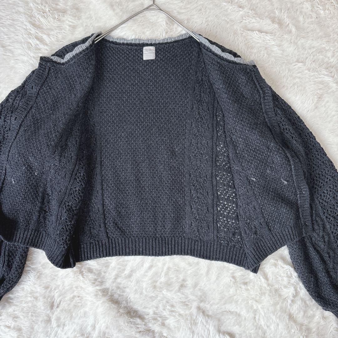 TSUHARU サマンサモスモス かぎ針お花モチーフ付きニットカーディガン