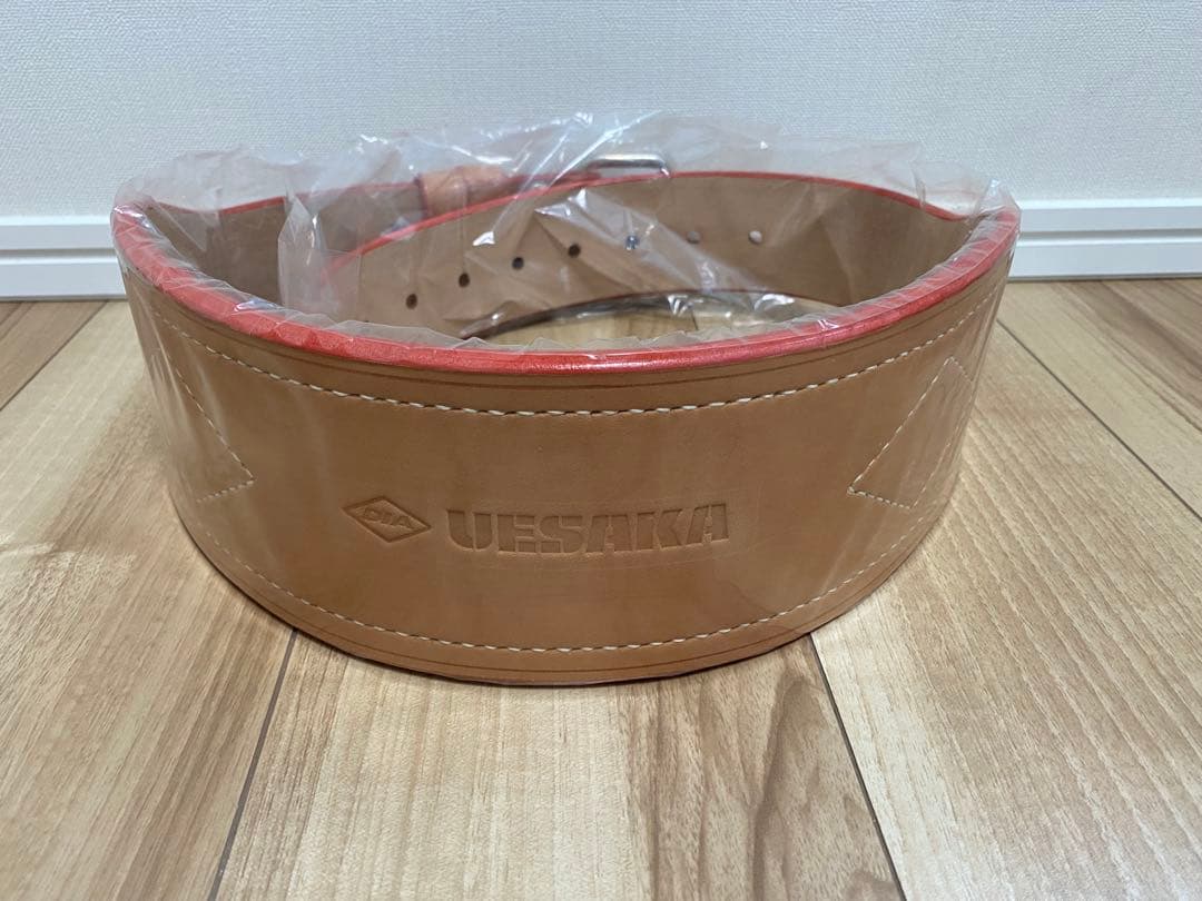 ★ウエサカ★　プレミアムウエイトリフティングベルト（2枚張り・シングルピン）　L