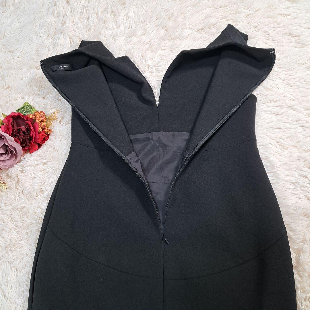 【極美品】YOKO CHAN ワンピース ドレス パール ノースリーブ 黒 38