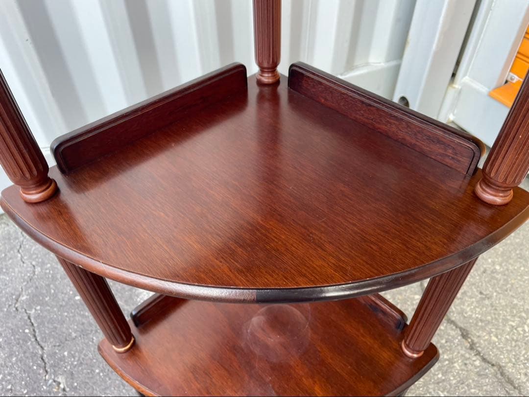 ダークブラウン コーナーキャビネット