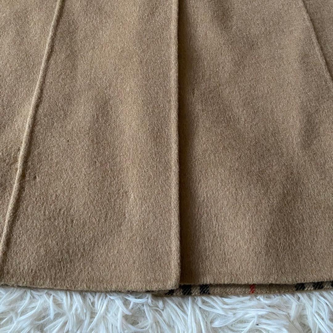 【美品✨】バーバリーロンドン カシミヤ混 ベルテッドコート ノバチェック 38