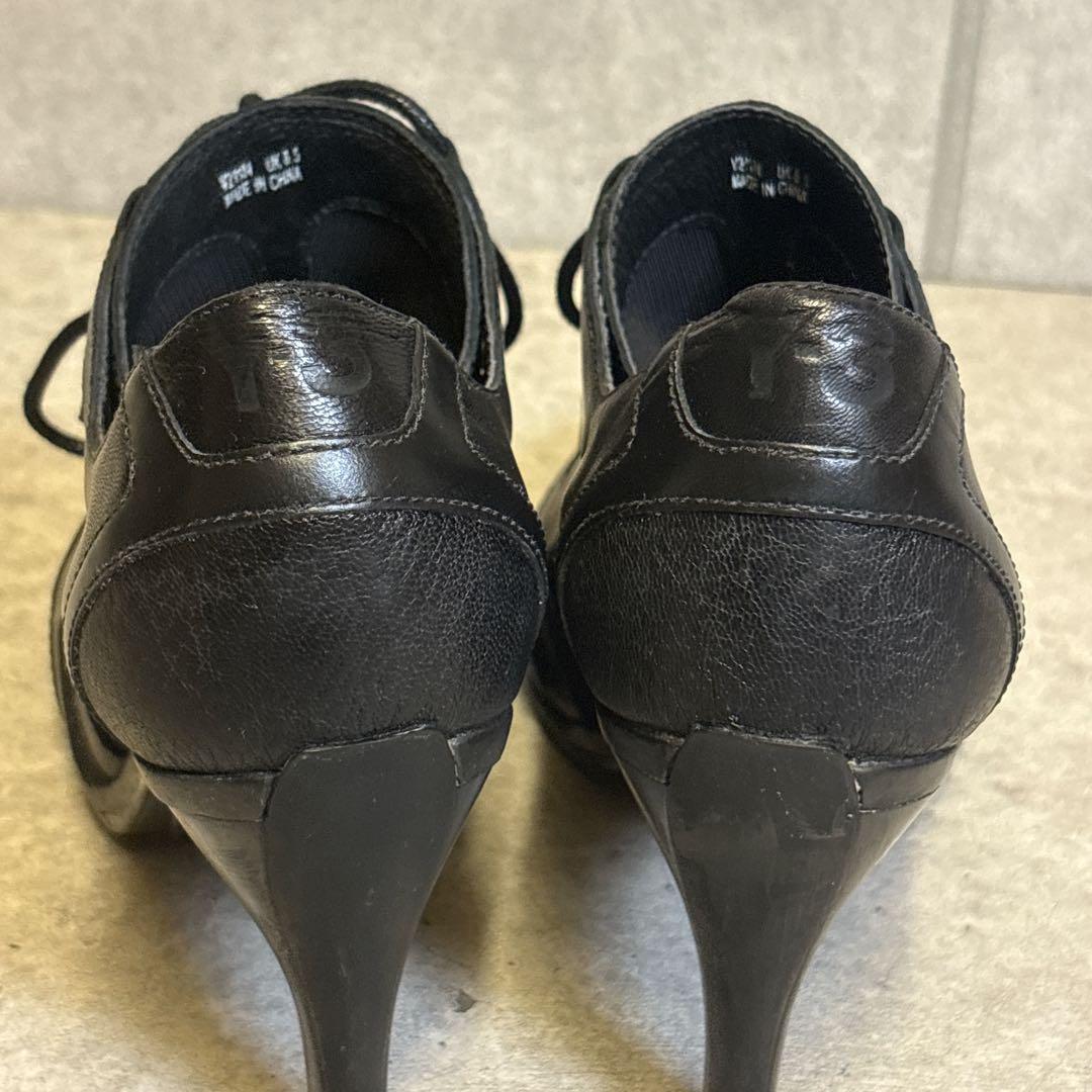 ヨウジヤマモト ハイヒールブーツ レースアップ　メッシュ レザー