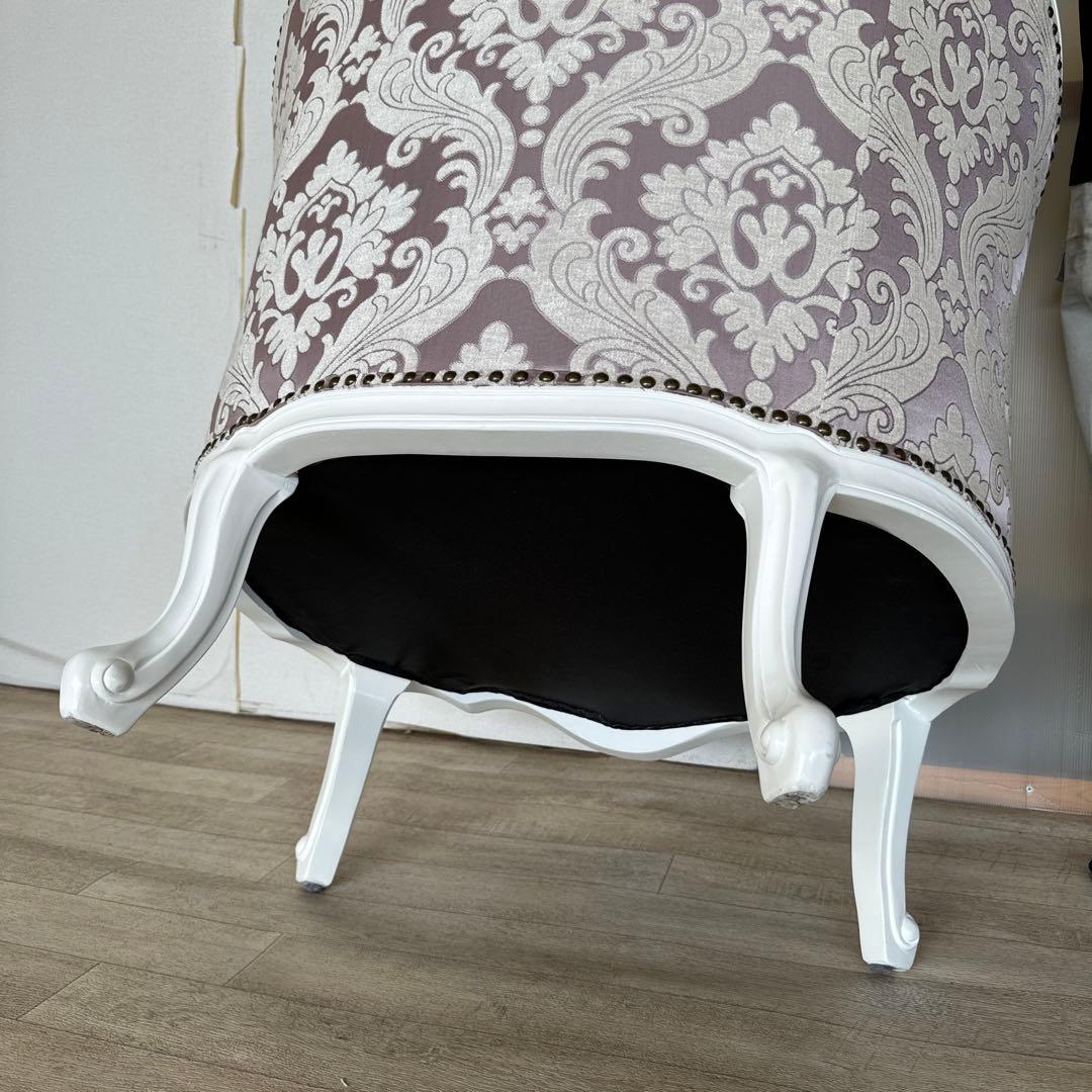 イタリア　白家具　ソファ　1人掛け　シングルソファ　クラシック
