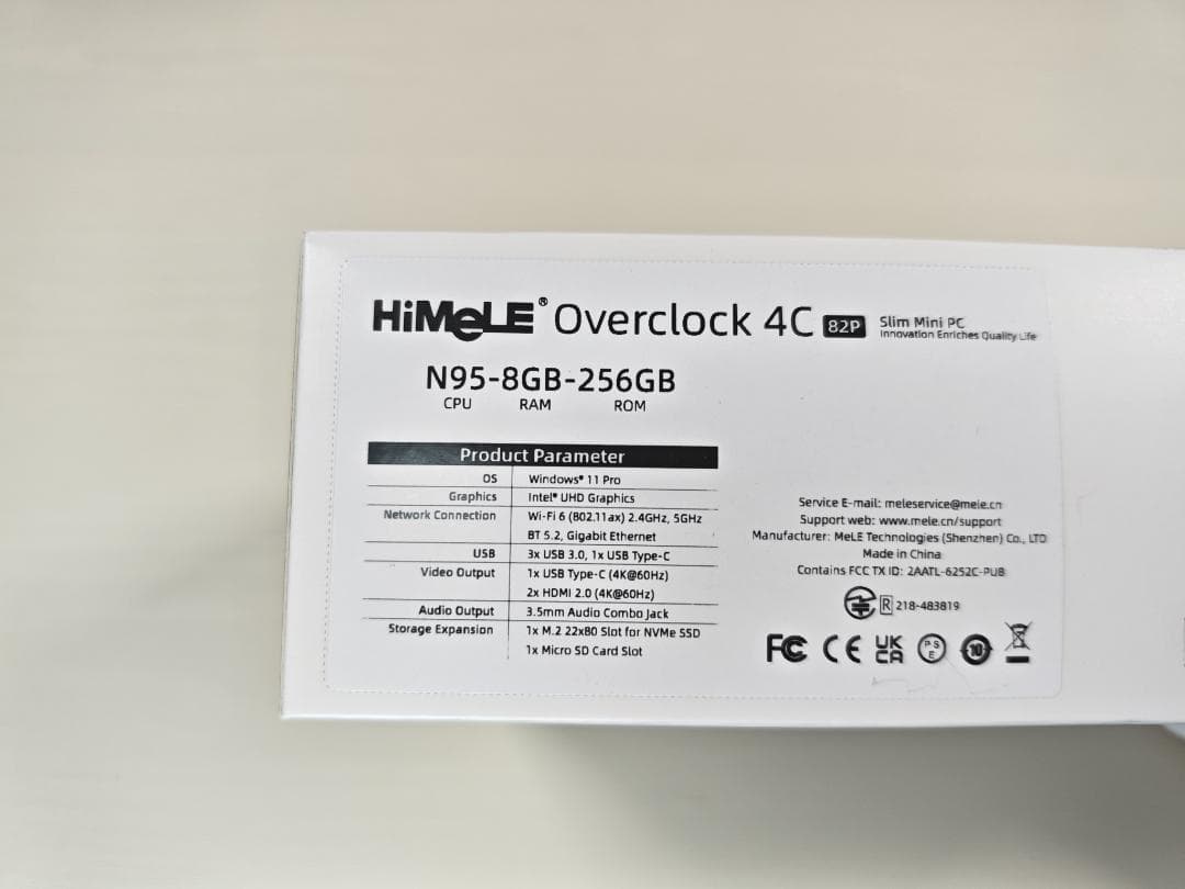 使用短め HiMeLe Overclock4C／ Intel N95 ミニPC