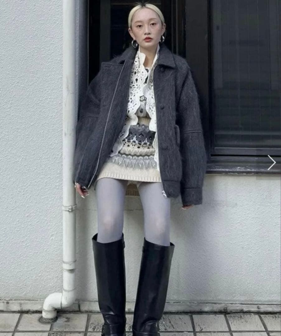 AMERI UND MOHAIR SHAGGY FLIGHT JACKET新品