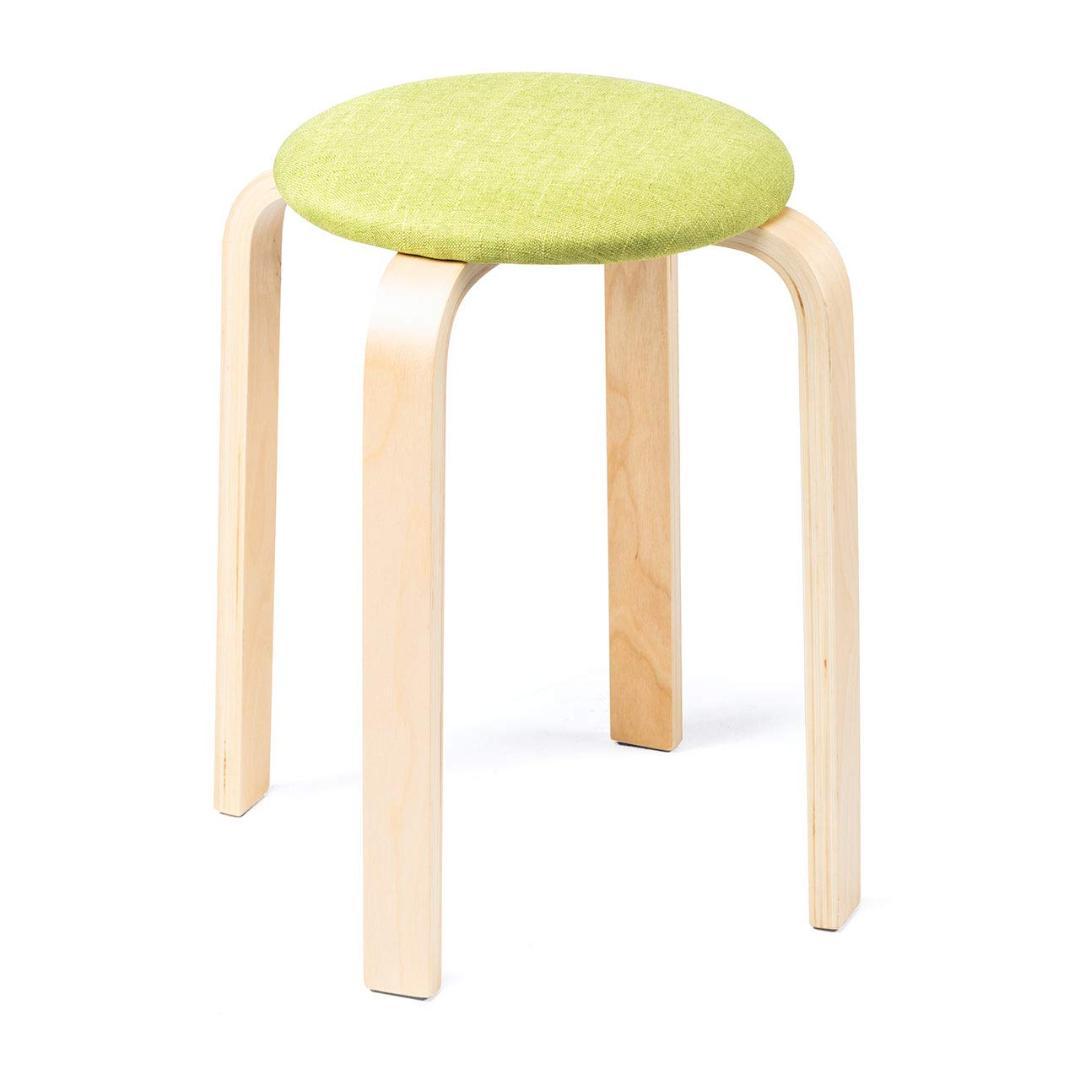 木製クッションスツール2脚セット - 北欧スタイル