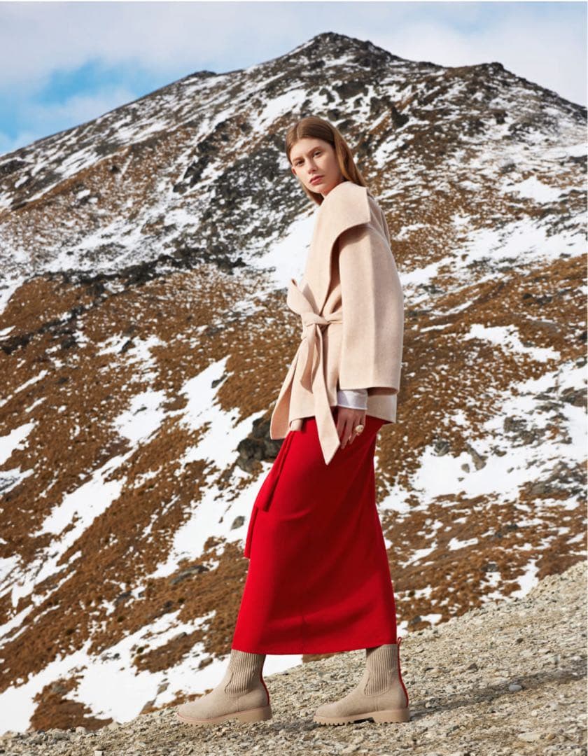 VIVAIA ラウンドトゥ 撥水加工 ラグソール アンクルブーツ