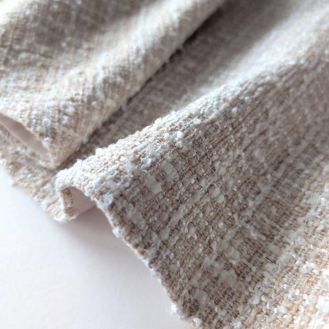 美品デミルクスビームス　バックフレア ツイードプルオーバー 40