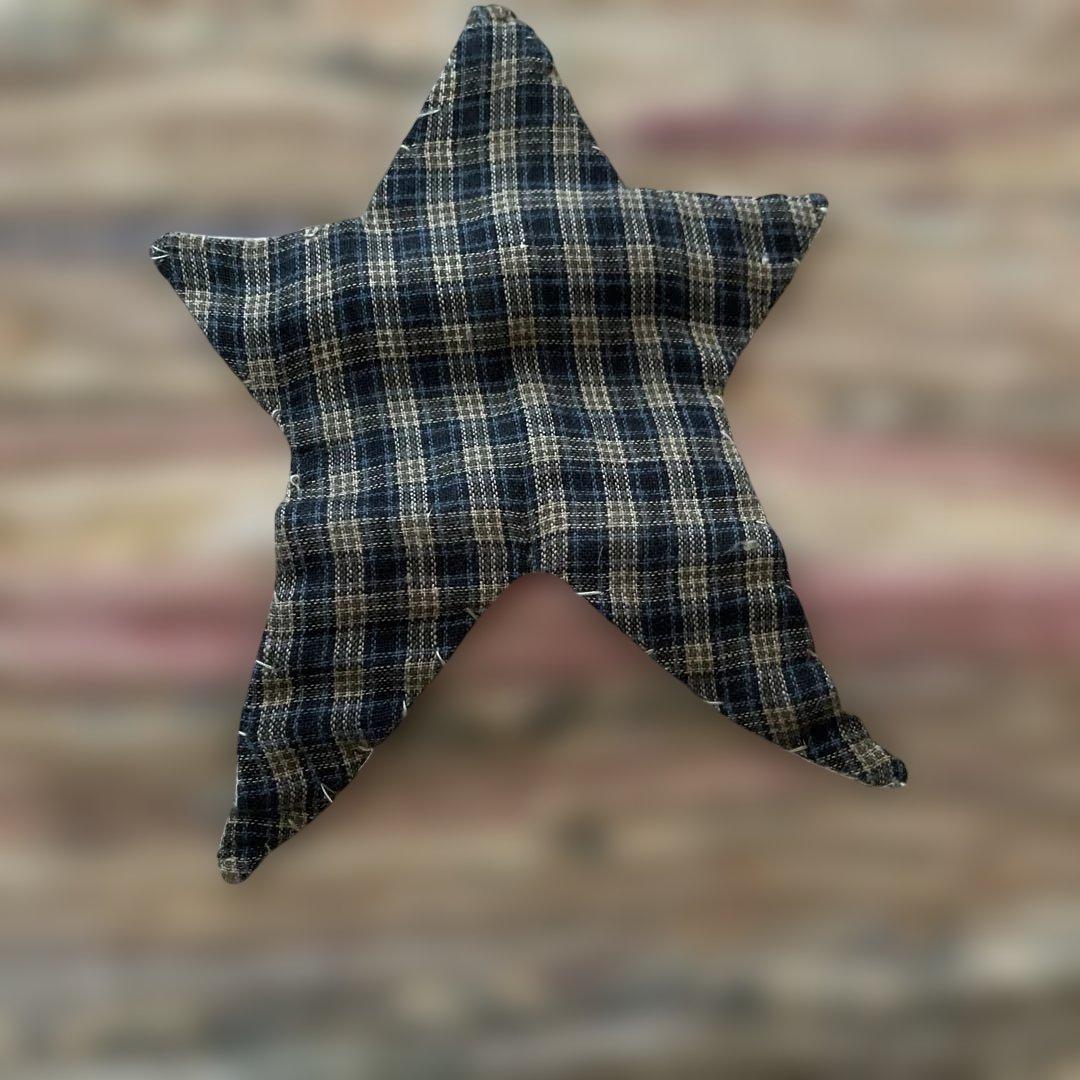 アメリカンカントリー　星形チェック柄ラグ　未使用美品　アンファン　アントステラ